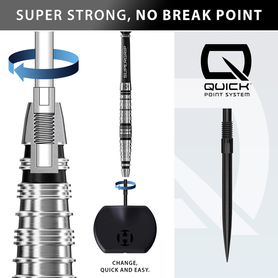 Harrows Supergrip Torpedo 90% Tungsten QP Steel Tip Darts