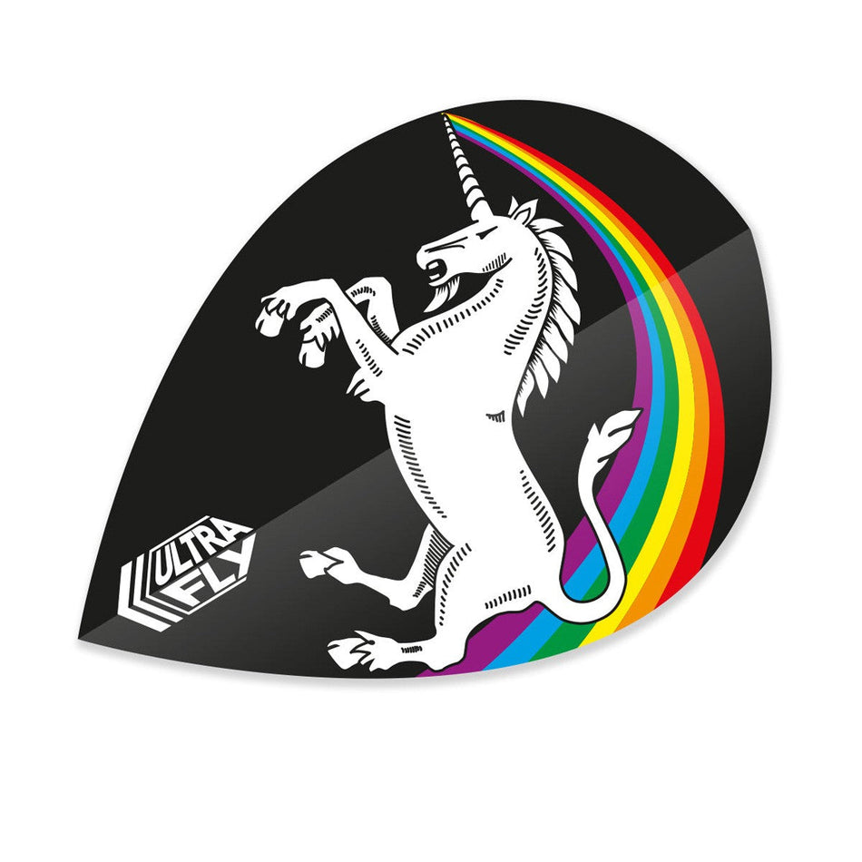 Unicorn Ultrafly Black Rainbow Pear Dart Flights