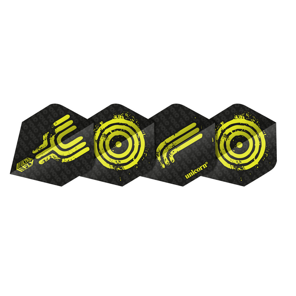 Ultrafly.100 YOLO Yellow Standard Dart Flights by Unicorn