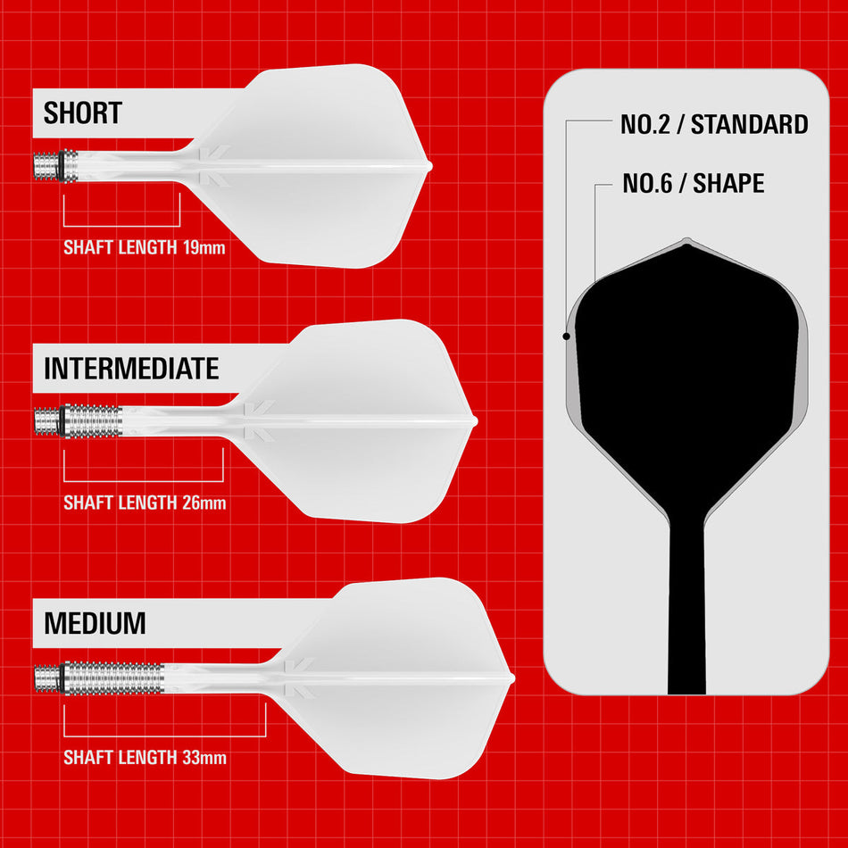 Target K-Shift White No6 Integrated Flights & Shafts