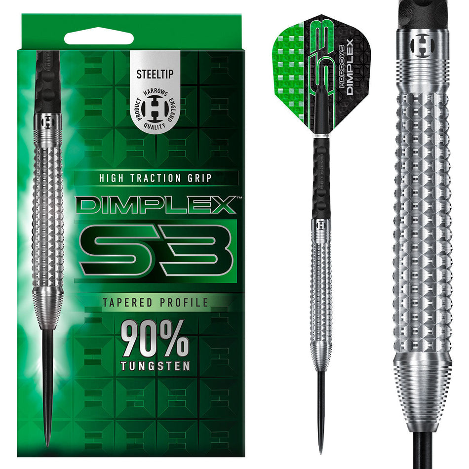 Harrows Dimplex S3 Tapered 90% Tungsten Steel Tip Darts