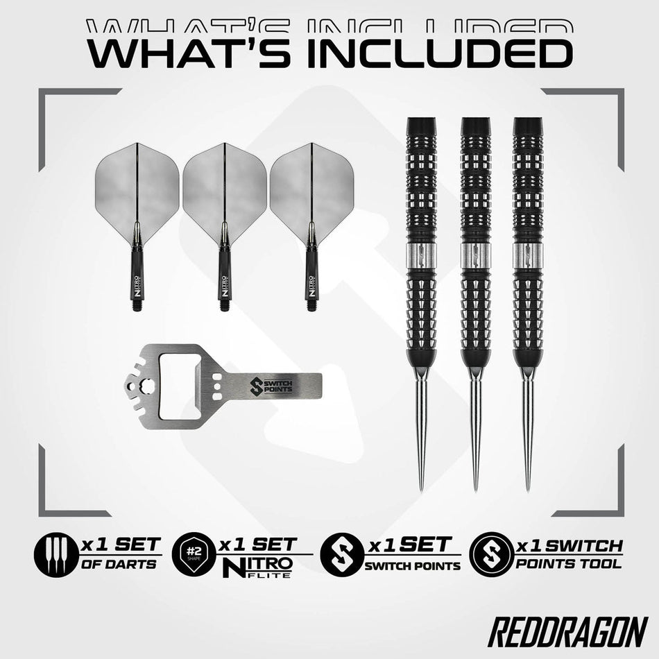 Red Dragon Recon Parallel Switch Point 90% Tungsten Steel Tip Darts