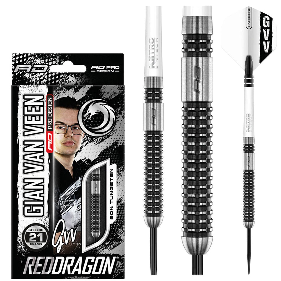 Gian van Veen Axis SE 90% Tungsten Steel Tip Darts by Red Dragon