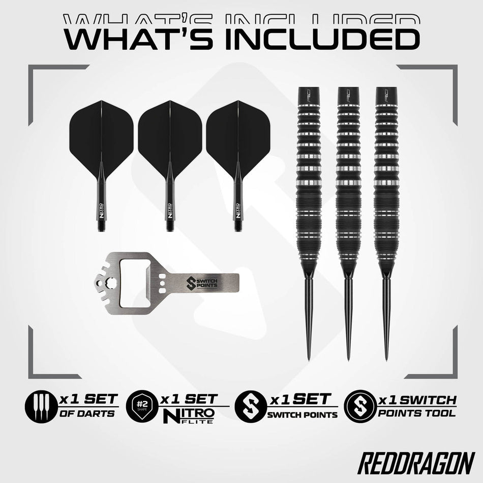 Red Dragon Sable Torpedo Switch Point 90% Tungsten Steel Tip Darts