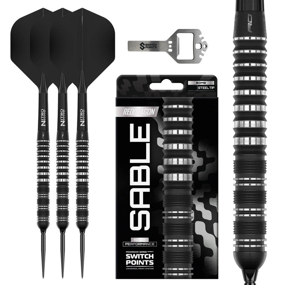 Red Dragon Sable Parallel Switch Point 90% Tungsten Steel Tip Darts