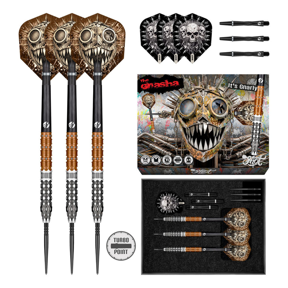 Shot Gnarly Gnasha Turbo Point 95% Tungsten Steel Tip Darts