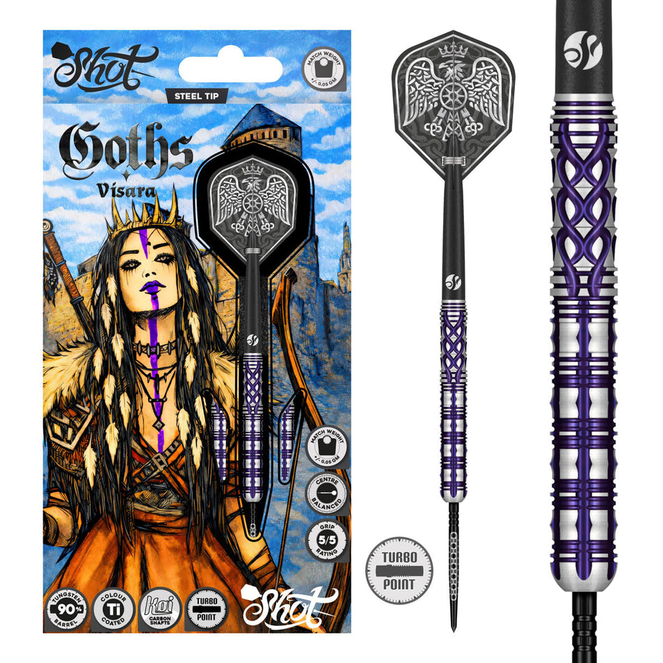 Shot Goths Visara Turbo Point 90% Tungsten Steel Tip Darts