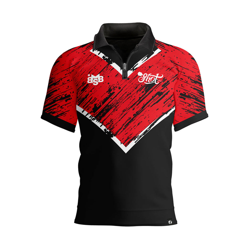 Shot Michael Smith Red Strip Polo Shirt