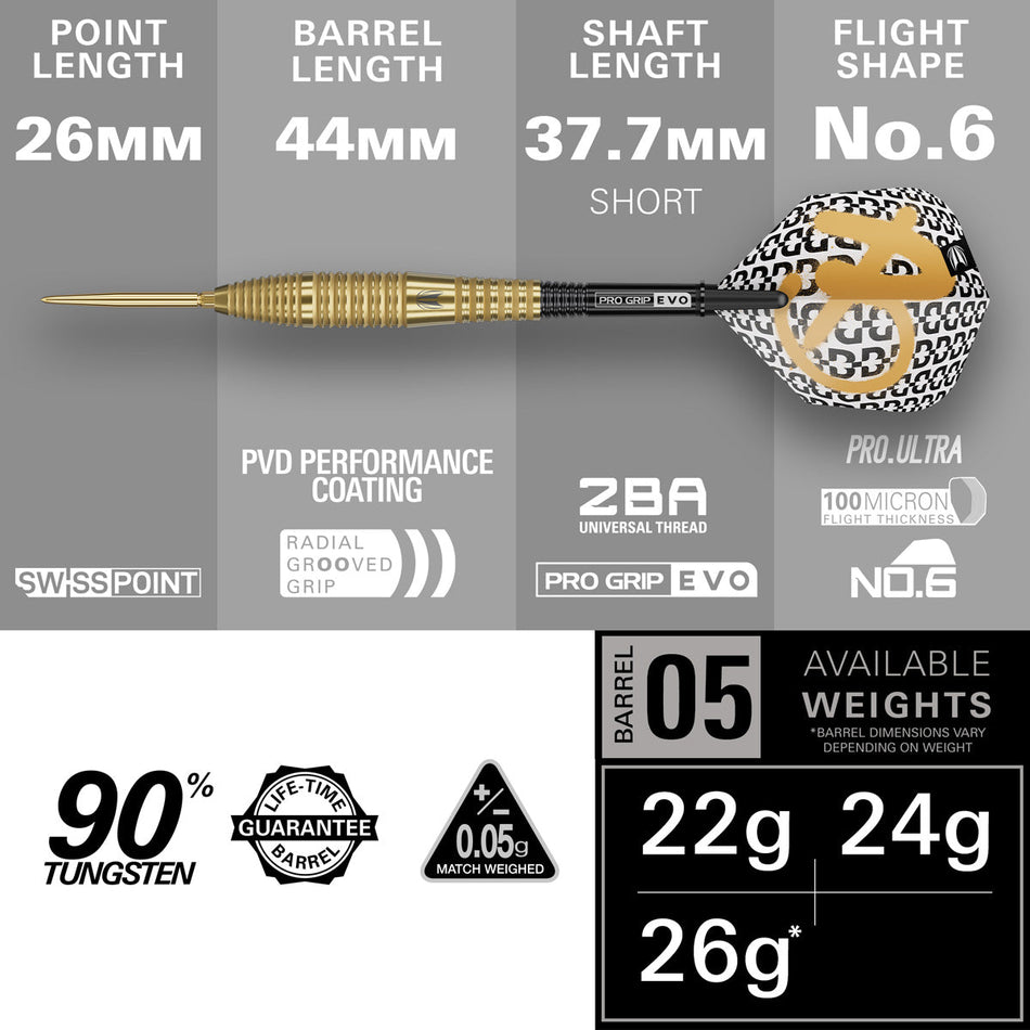 Target Bolide Envy 05 90% Tungsten SP Steel Tip Darts
