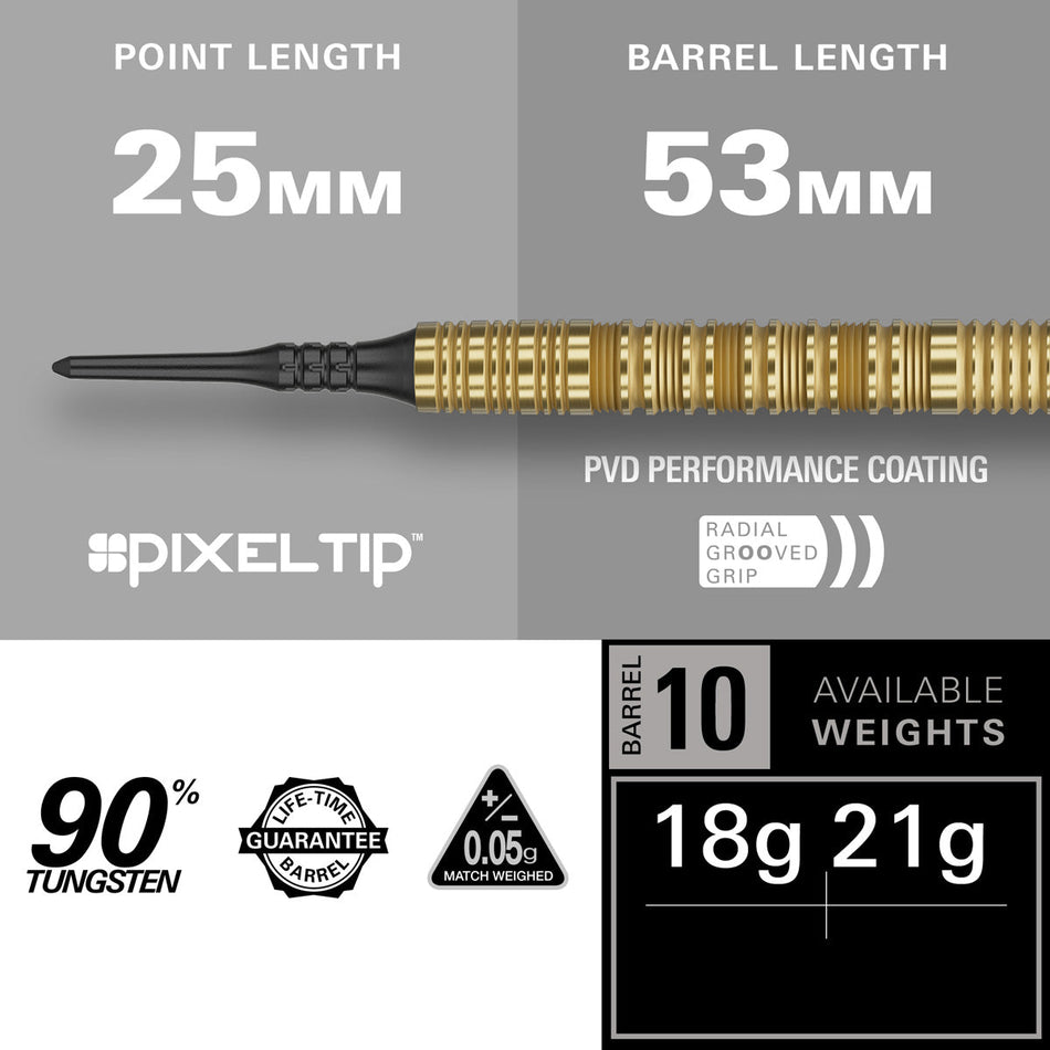 Target Bolide Envy 10 90% Tungsten Soft Tip Darts