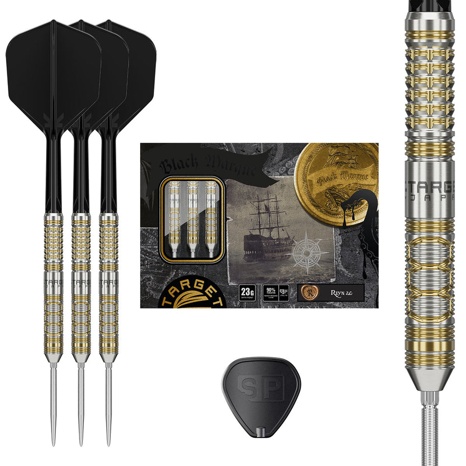 Target Japan Black Marque Reyn G2 Swiss Point 90% Tungsten Steel Tip Darts