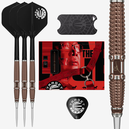 Image of the Target Japan Paul Lim The Legend Swiss Point 90% Tungsten Steel Tip Darts displayed for retail sale with product packaging