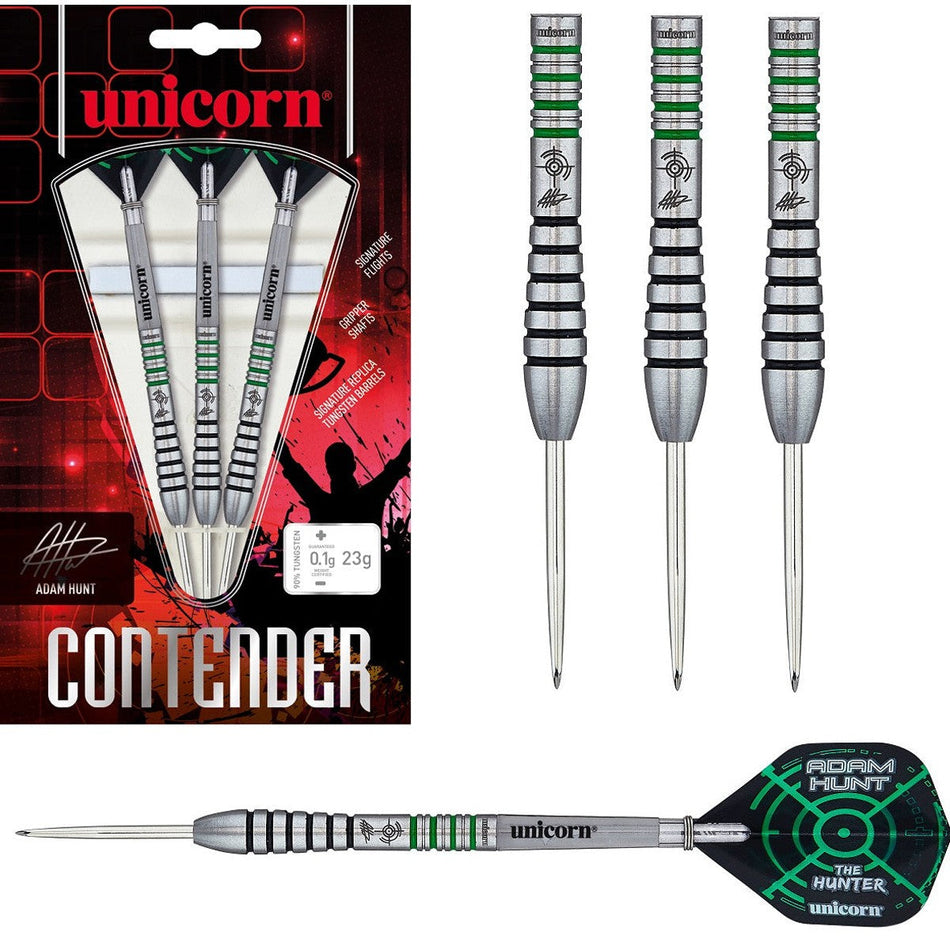 Adam Hunt Contender Phase 2 90% Tungsten Steel Tip Darts by Unicorn