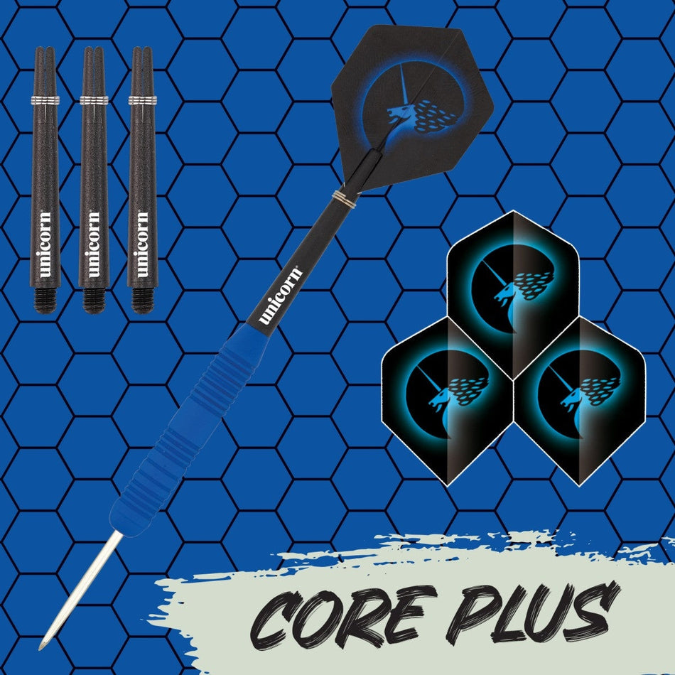 Unicorn Core Plus Rubber Coated Brass Steel Tip Darts