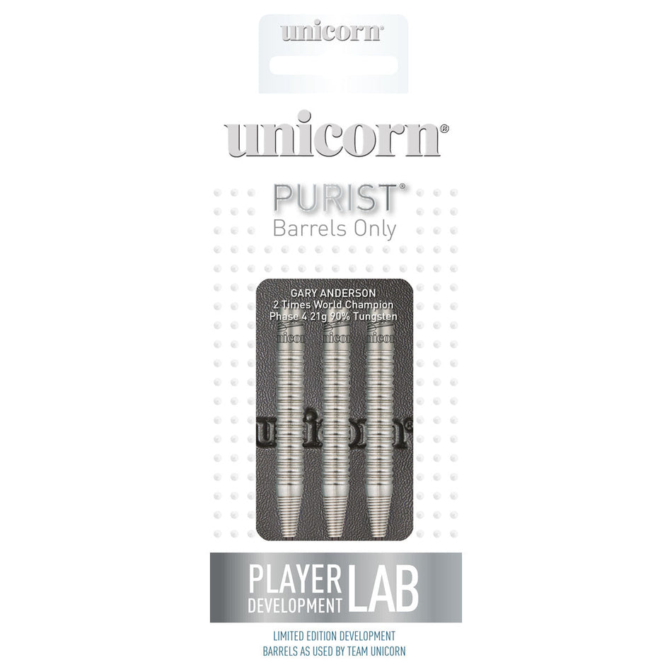 Gary Anderson Phase 4 Purist 90% Tungsten Steel Tip Darts by Unicorn