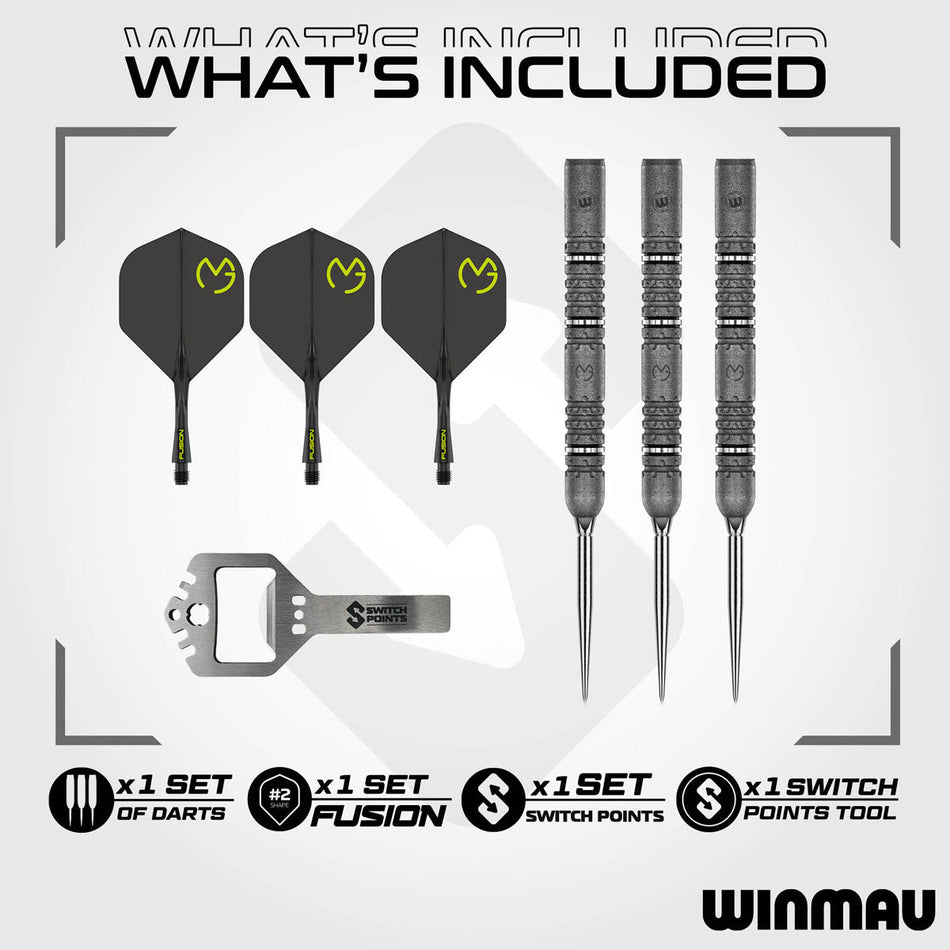 Winmau Michael van Gerwen MvG Signature Edition Switch Point 90% Tungsten Steel Tip Darts